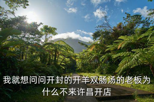 我就想問問開封的開羊雙腸湯的老板為什么不來許昌開店