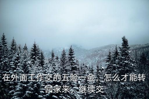 在外面工作交的五險一金，怎么才能轉回家來，繼續交