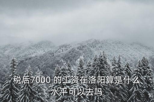 稅后7000 的工資在洛陽算是什么水平可以去嗎