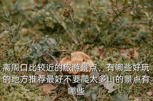 離周口比較近的旅游景點，有哪些好玩的地方推薦最好不要爬太多山的景點有哪些