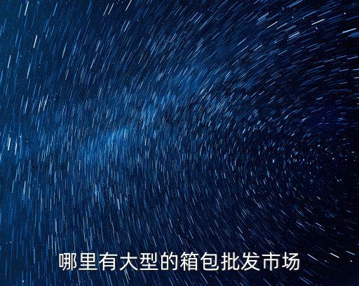 哪里有大型的箱包批發市場