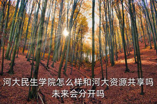 河大民生學(xué)院怎么樣和河大資源共享嗎未來會分開嗎