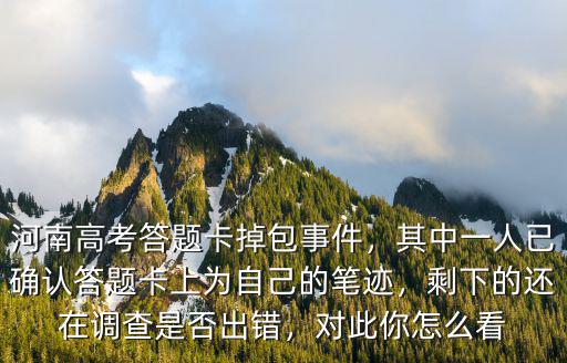 河南高考答題卡掉包事件，其中一人已確認答題卡上為自己的筆跡，剩下的還在調(diào)查是否出錯，對此你怎么看
