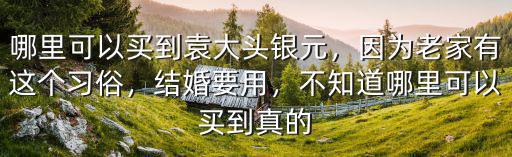 哪里可以買到袁大頭銀元，因?yàn)槔霞矣羞@個習(xí)俗，結(jié)婚要用，不知道哪里可以買到真的