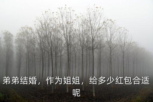 弟弟結婚，作為姐姐，給多少紅包合適呢