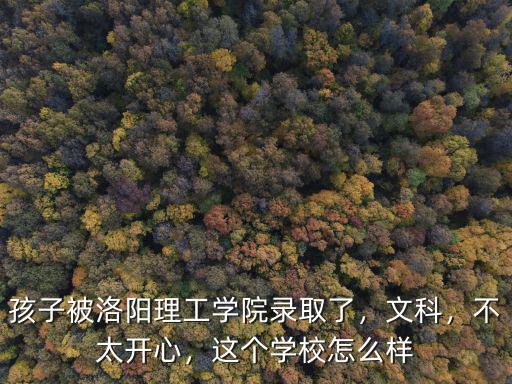 孩子被洛陽理工學院錄取了，文科，不太開心，這個學校怎么樣