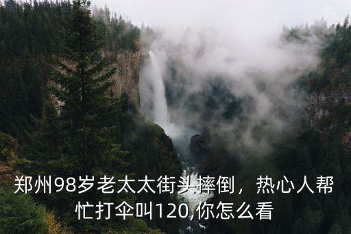 鄭州98歲老太太街頭摔倒，熱心人幫忙打傘叫120,你怎么看