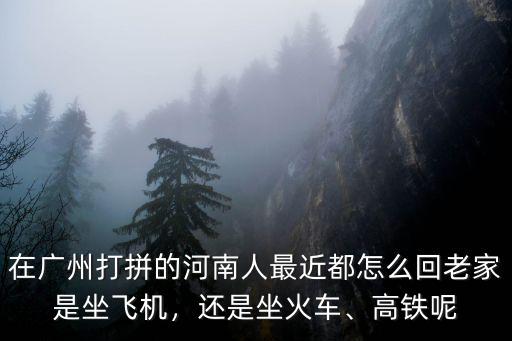 在廣州打拼的河南人最近都怎么回老家是坐飛機，還是坐火車、高鐵呢