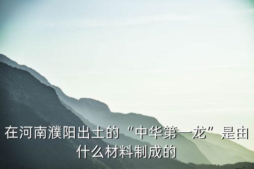 濮陽 中華第一龍放在哪里,大家知道中華第一龍嗎