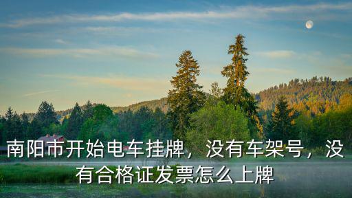 南陽市開始電車掛牌，沒有車架號，沒有合格證發(fā)票怎么上牌