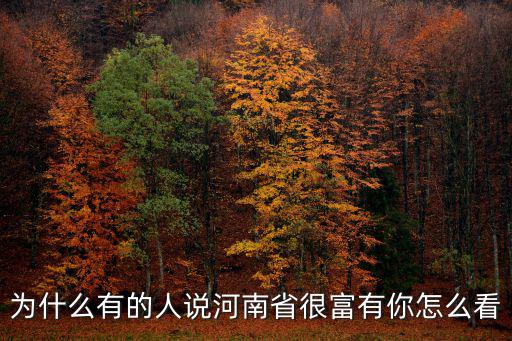 為什么有的人說河南省很富有你怎么看
