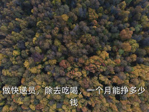 做快遞員，除去吃喝，一個(gè)月能掙多少錢