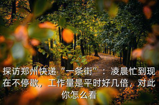 鄭州快遞怎么找,探訪鄭州快遞一條街