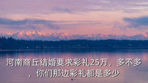 河南商丘結(jié)婚要求彩禮25萬(wàn)，多不多，你們那邊彩禮都是多少