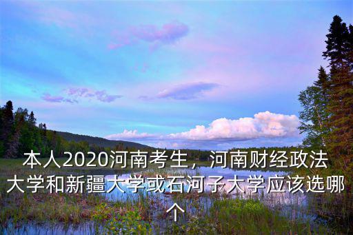 本人2020河南考生，河南財經政法大學和新疆大學或石河子大學應該選哪個