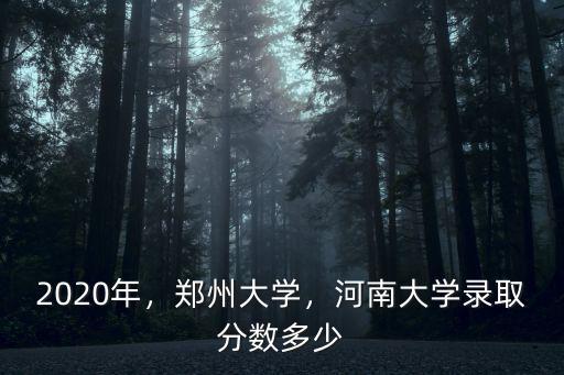 2020年，鄭州大學，河南大學錄取分數多少