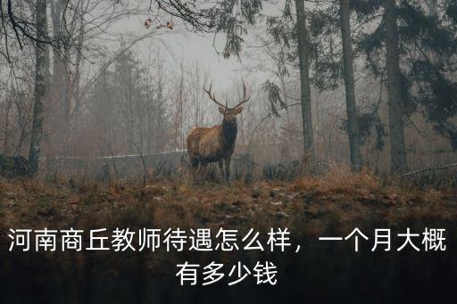 河南商丘教師待遇怎么樣，一個月大概有多少錢