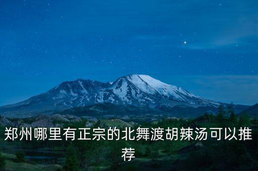 鄭州哪里有正宗的北舞渡胡辣湯可以推薦