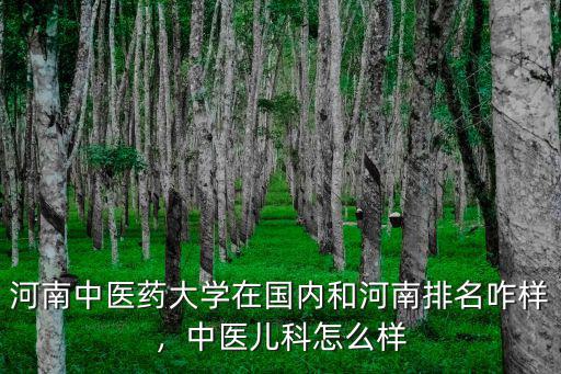 河南中醫(yī)藥大學在國內和河南排名咋樣，中醫(yī)兒科怎么樣