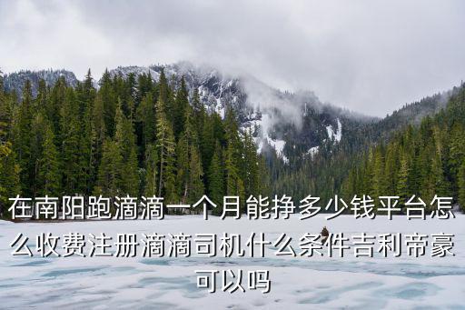 在南陽跑滴滴一個月能掙多少錢平臺怎么收費注冊滴滴司機什么條件吉利帝豪可以嗎