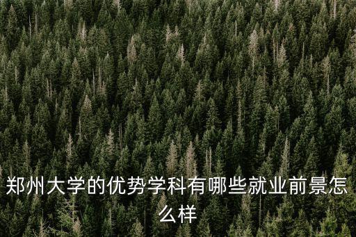鄭州大學的優勢學科有哪些就業前景怎么樣
