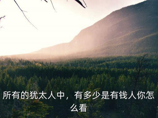 所有的猶太人中，有多少是有錢人你怎么看