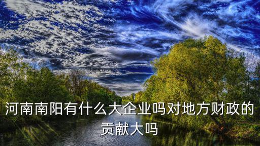 河南南陽有什么大企業(yè)嗎對地方財(cái)政的貢獻(xiàn)大嗎