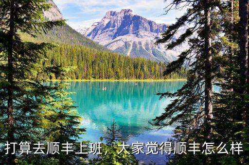 打算去順豐上班，大家覺得順豐怎么樣
