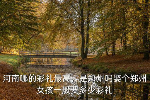 河南哪的彩禮最高，是鄭州嗎娶個鄭州女孩一般要多少彩禮