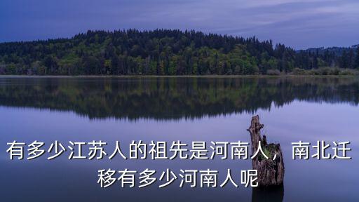 有多少江蘇人的祖先是河南人，南北遷移有多少河南人呢