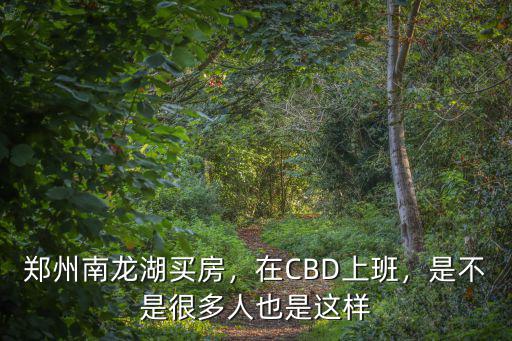 鄭州南龍湖買房，在CBD上班，是不是很多人也是這樣