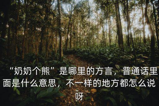 “奶奶個熊”是哪里的方言，普通話里面是什么意思，不一樣的地方都怎么說呀