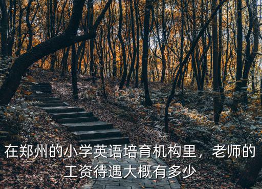 在鄭州的小學英語培育機構里，老師的工資待遇大概有多少