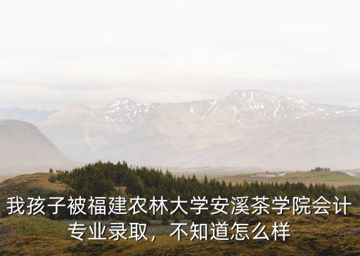 我孩子被福建農林大學安溪茶學院會計專業錄取，不知道怎么樣