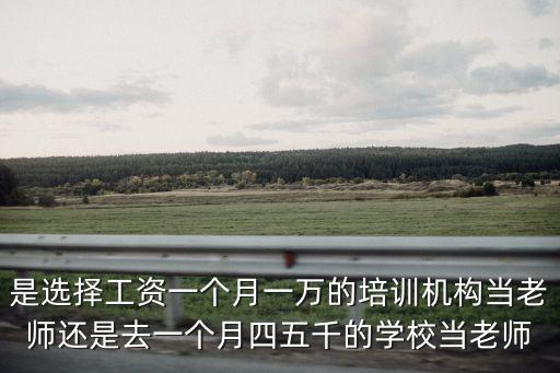 是選擇工資一個月一萬的培訓機構當老師還是去一個月四五千的學校當老師