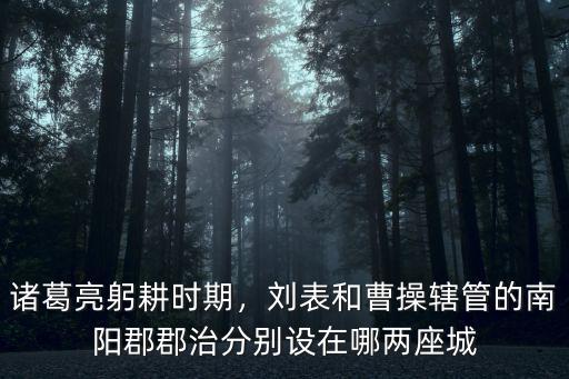 諸葛亮躬耕時期，劉表和曹操轄管的南陽郡郡治分別設(shè)在哪兩座城