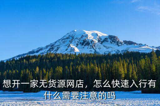 想開一家無貨源網(wǎng)店，怎么快速入行有什么需要注意的嗎