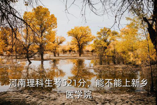 河南理科生考521分，能不能上新鄉醫學院