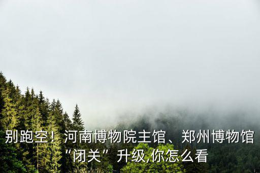 別跑空！河南博物院主館、鄭州博物館“閉關”升級,你怎么看