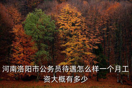 河南洛陽市公務員待遇怎么樣一個月工資大概有多少