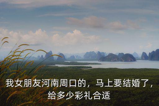 我女朋友河南周口的，馬上要結婚了，給多少彩禮合適