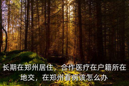 長期在鄭州居住，合作醫(yī)療在戶籍所在地交，在鄭州看病該怎么辦