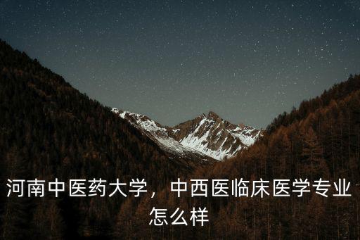 河南中醫(yī)藥大學(xué)，中西醫(yī)臨床醫(yī)學(xué)專業(yè)怎么樣