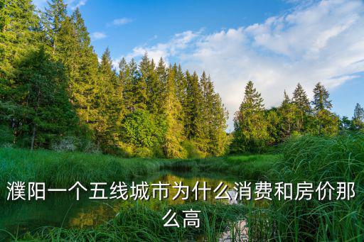 濮陽一個(gè)五線城市為什么消費(fèi)和房價(jià)那么高