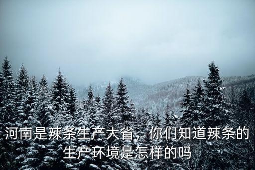 河南是辣條生產(chǎn)大省，你們知道辣條的生產(chǎn)環(huán)境是怎樣的嗎