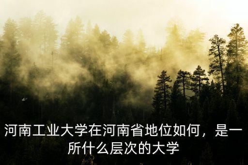河南工業(yè)大學(xué)在河南省地位如何，是一所什么層次的大學(xué)