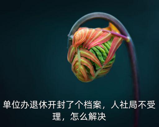 單位辦退休開封了個(gè)檔案，人社局不受理，怎么解決