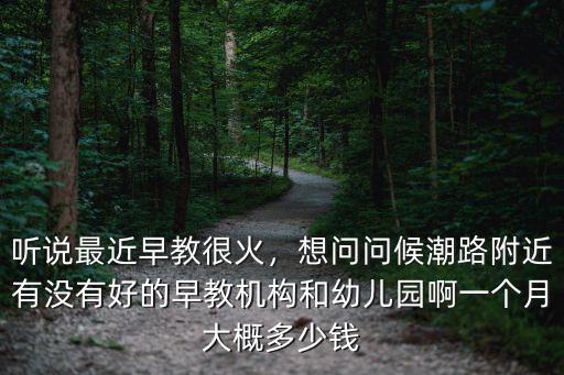 聽說最近早教很火，想問問候潮路附近有沒有好的早教機構和幼兒園啊一個月大概多少錢