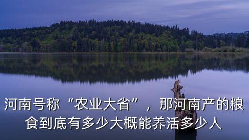 劉少全在河南有多少人,那河南產的糧食到底有多少