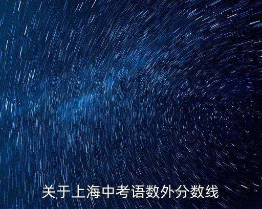 關于上海中考語數外分數線